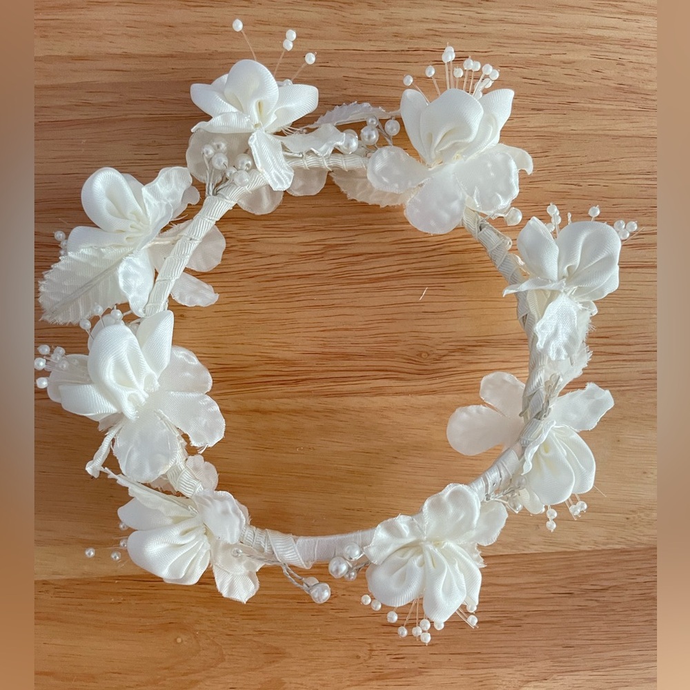 Girl Toddler Princess White Flower Headband Wedding Bridal Hair Accessories
